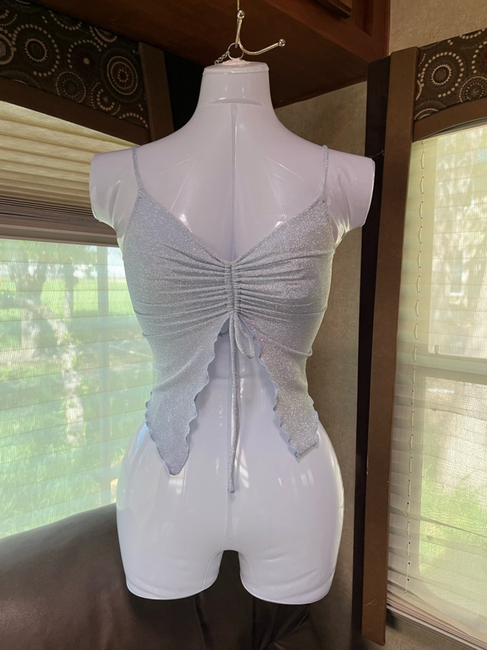 H&M Silver Shimmery Butterfly Top